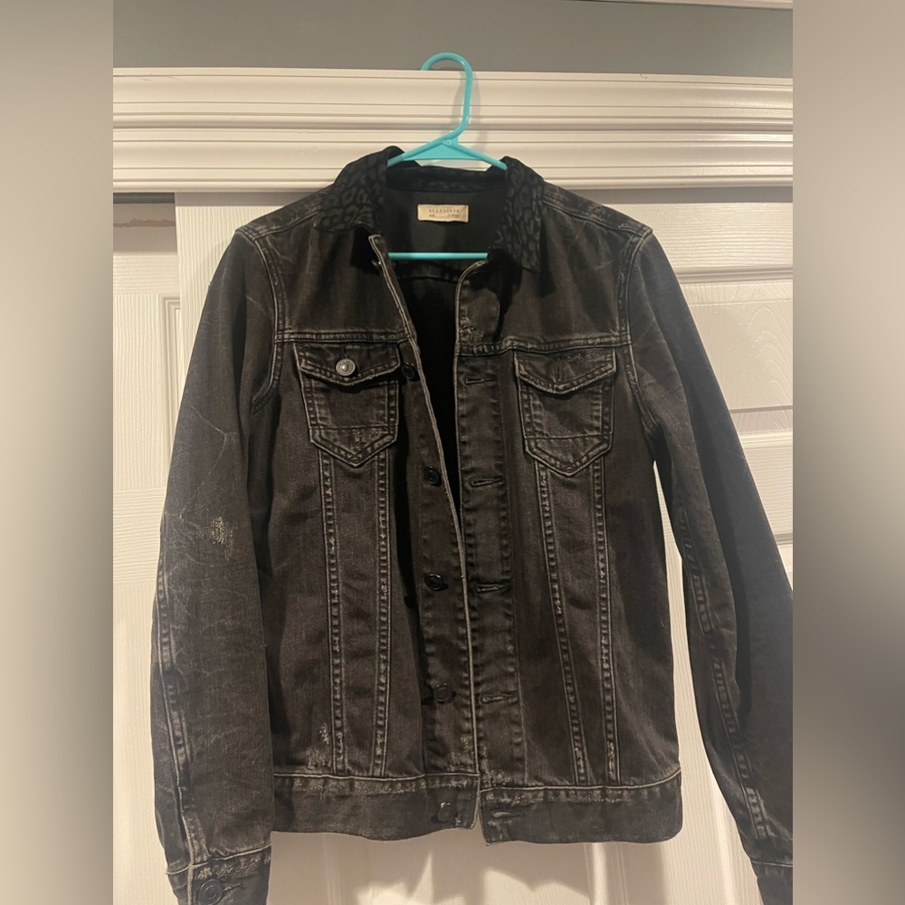 ALL SAINTS Black Denim Jacket size xs
